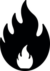 Black fire icon silhouette