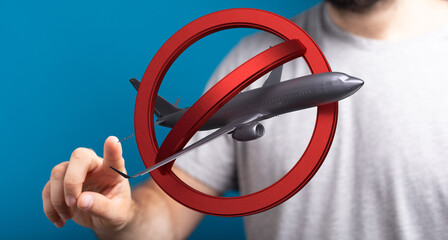 Image depicts a no fly zone concept with a red circle and airplane. Perfect for travel...