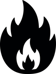 Black fire flame icon