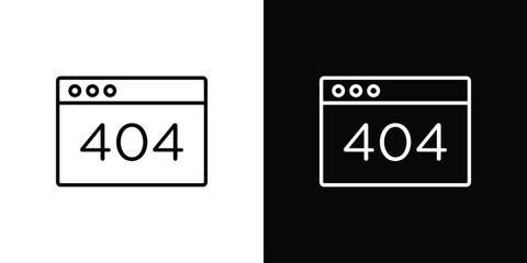 404 Error icon in line shapes, thin line design vector illustration