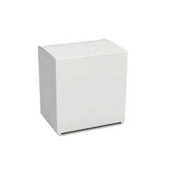 Fototapeta premium Blank white cardboard box isolated on black background.