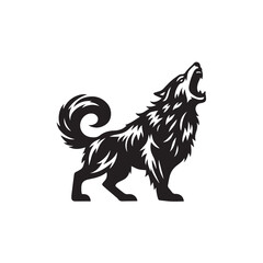 Fototapeta premium vector illustration of a wolf roaring