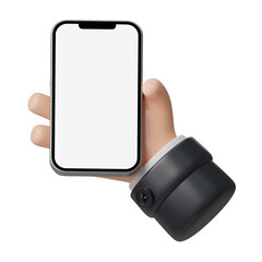 3D Hand Holding Smartphone Horizontal Gesture Illustration