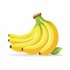 A Bunch of Ripe Yellow Bananas on White Background
