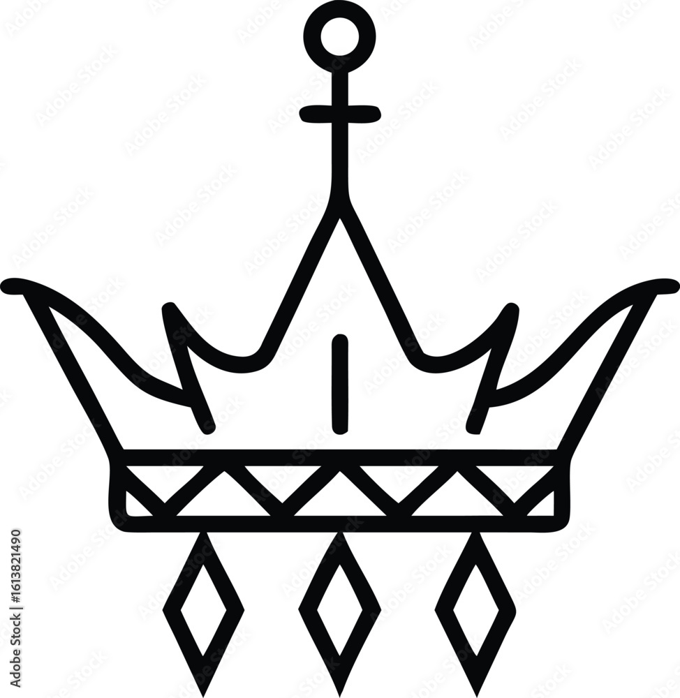 Poster a simple black and white line art design featuring geometric shapes and text elements created in ado
