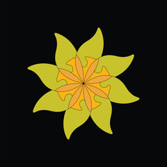 Dynamic Yellow and Orange Geometric Flower Design