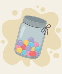 Flat Design Illustration with Candy Can