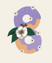 Flat Design Illustration with Two Donuts at Tea Tree Taste 