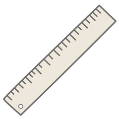 Straight measuring ruler in minimal design, suitable for school, drafting, or office tools.