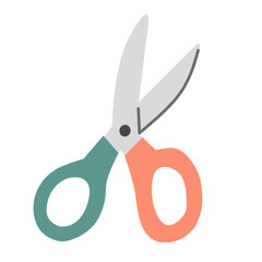 Cute colorful scissors icon for crafting, office supplies, or creative toolset visuals.