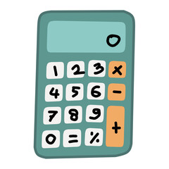 Simple calculator icon in flat style, great for accounting, finance, and mathematics-themed design.