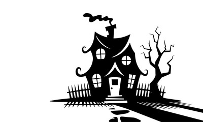 vector illustration of an old house