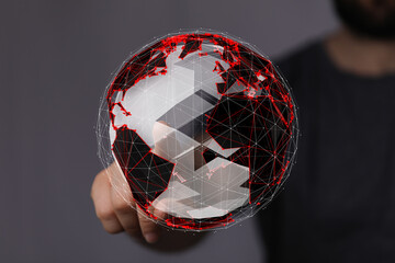 Digital world, futuristic technology, global network, connection, data, internet, communication,...