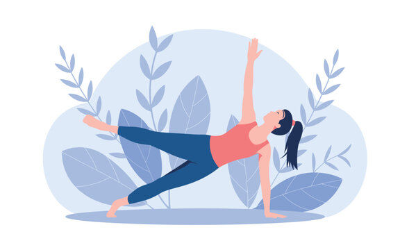  Yoga Balance Pose in Nature &mdash; Serene One-Hand, One-Foot Stance Surrounded by Blue Foliage, Symbolizing Strength, Calm, and Mindfulness"