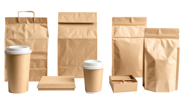 Aromatic coffee bags and cups, brewing the perfect morning delight