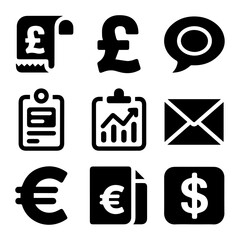 currency icons set