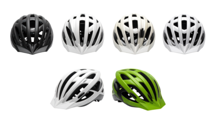 Five unique helmets, a showcase of diverse designs for safety and style in head protection