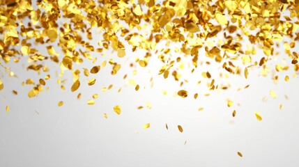 Colorful golden confetti drifts down, enhancing a festive mood suitable for celebrations, parties, or awards. The light background adds to the cheerful ambiance of the moment
