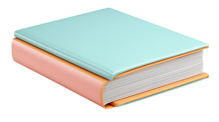 Pastel Colored Closed Book Isolated on White
