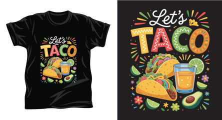 Taco graphic vector T shirt design print.