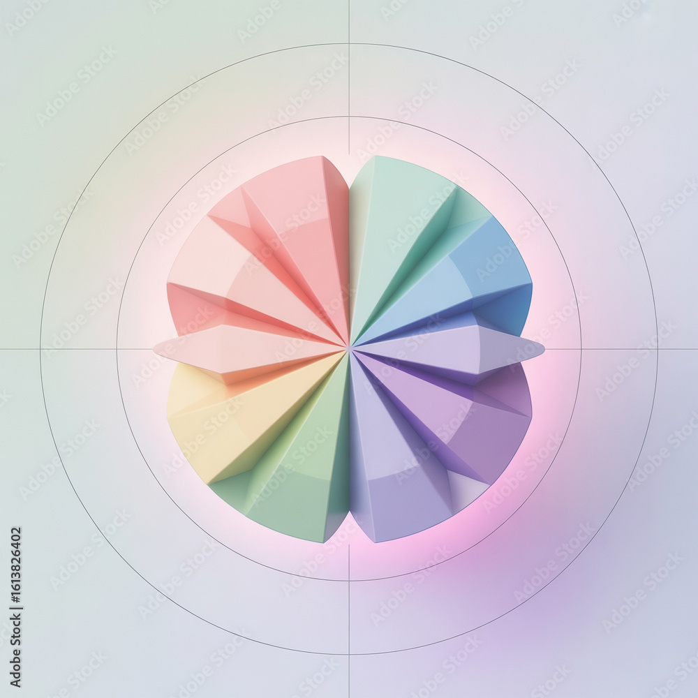 Aufkleber pastel spectrum 3d render with geometric composition a modern artistic concept illustration with gra