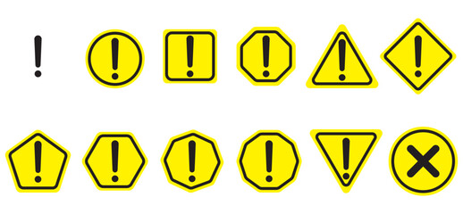 Obraz premium Hazard and Problem Icons for Web UI, Caution Signs, and Info Graphics