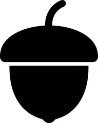Black acorn icon silhouette