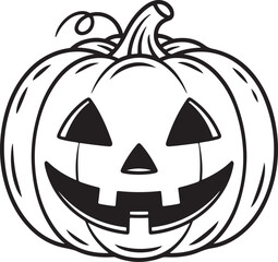 Jack-o'-Lantern Vector Illustration with Smiling Face and Triangle Eyes