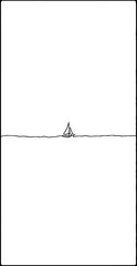 Minimalistic art of boat 