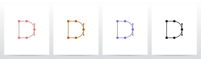 Path Pen Tool Anchor Bezier Letter Initial Logo Design D