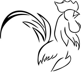 Silhouette of rooster chicken 