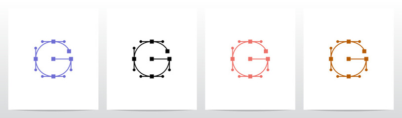 Path Pen Tool Anchor Bezier Letter Initial Logo Design G