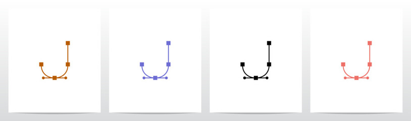 Path Pen Tool Anchor Bezier Letter Initial Logo Design J