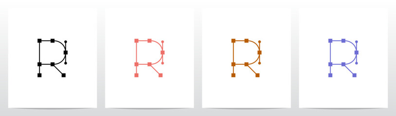 Path Pen Tool Anchor Bezier Letter Initial Logo Design R