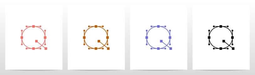 Path Pen Tool Anchor Bezier Letter Initial Logo Design Q