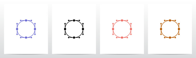 Path Pen Tool Anchor Bezier Letter Initial Logo Design O