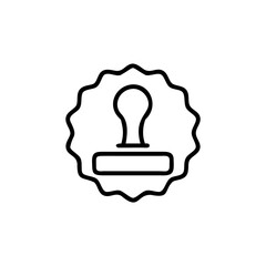 Outline icon a rubber stamp with a wavy border vector