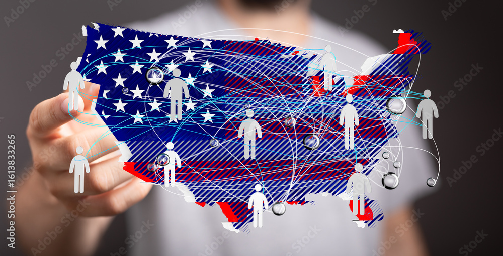 Poster visual representation of nationwide connections. ideal for networking, communication, and community 
