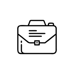 Outline icon an open briefcase with a latch lines graphic