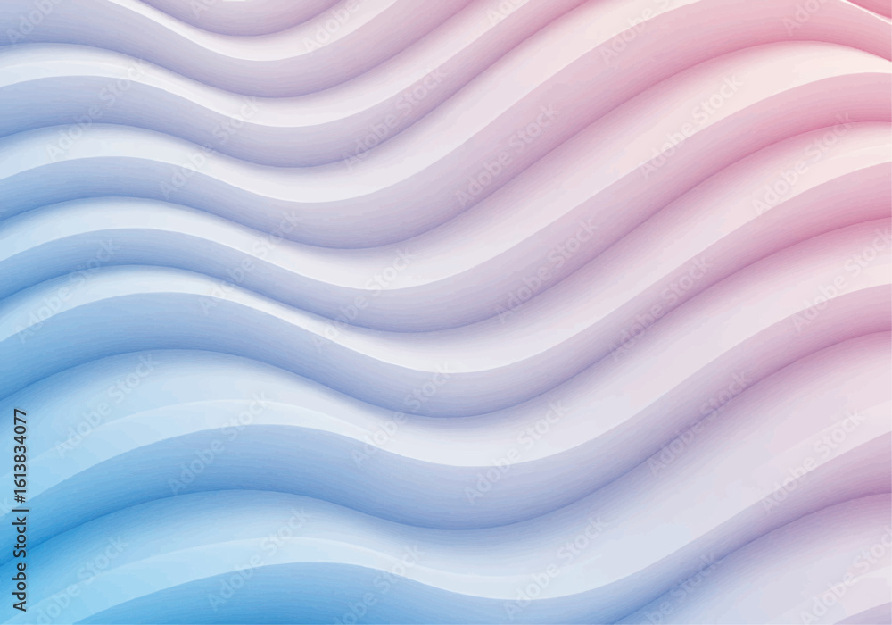 Poster abstract background featuring smooth, flowing waves with a gradient from blue to pink, creating a so