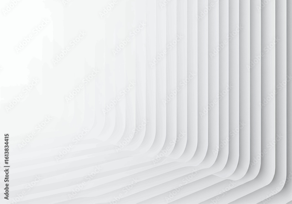 Poster abstract architectural detail featuring repeating white curved panels creating a sense of depth and 