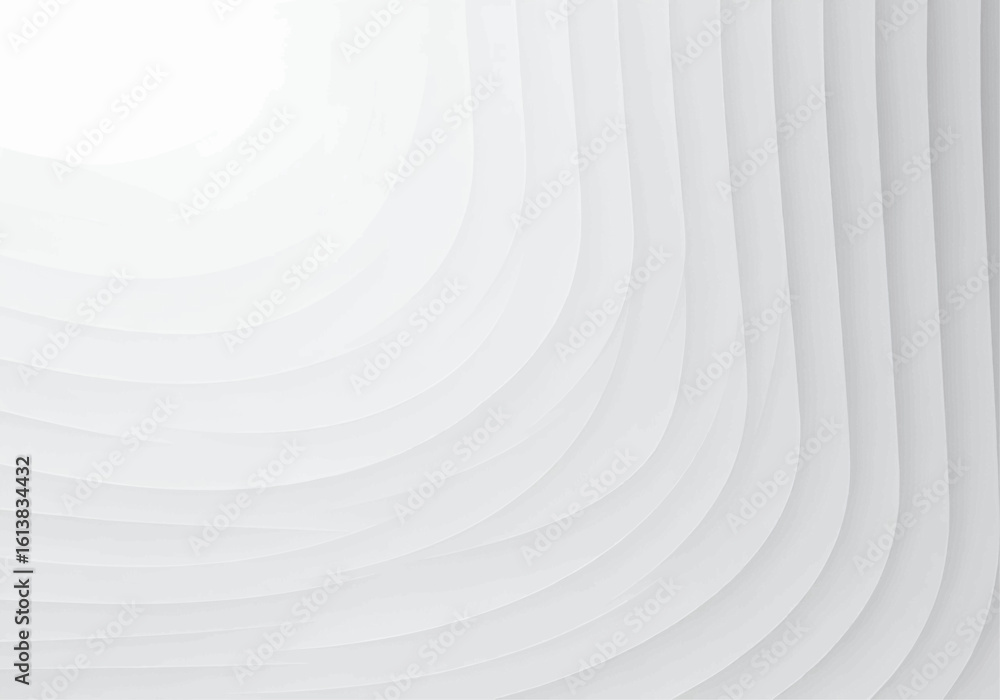 Poster abstract geometric design with layered, light gray lines creating a three-dimensional effect.
