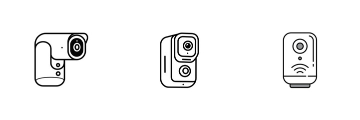 Doorbell camera icon illustration with modern design and security features