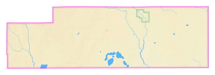 Fototapeta premium Map of the County Kiowa (Colorado, US) showing the isolated County with relief representation. No Lables.
