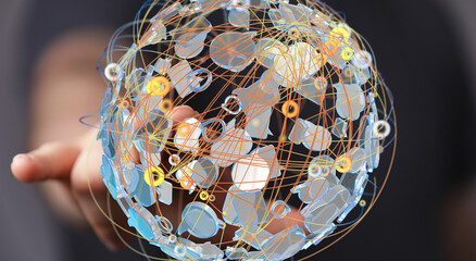 Abstract image of a global network, connections, and data.  Perfect for technology concepts.