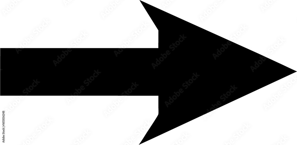 Aufkleber a solid black arrow points to the right, indicating forward movement and direction isolated on trans