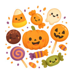 PNG Cute Halloween candy illustration