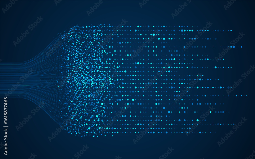 Poster big data visualization. social network, financial analysis of complex databases. data mining. vector