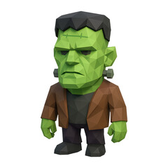 PNG Low-poly Frankenstein monster figure.