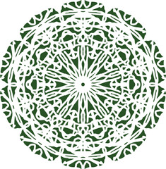 Dark green festive mandala motif design vector